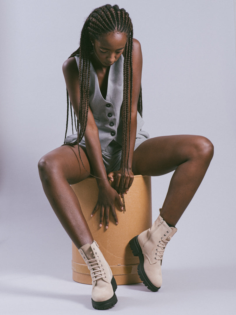 beige women's ankle boots