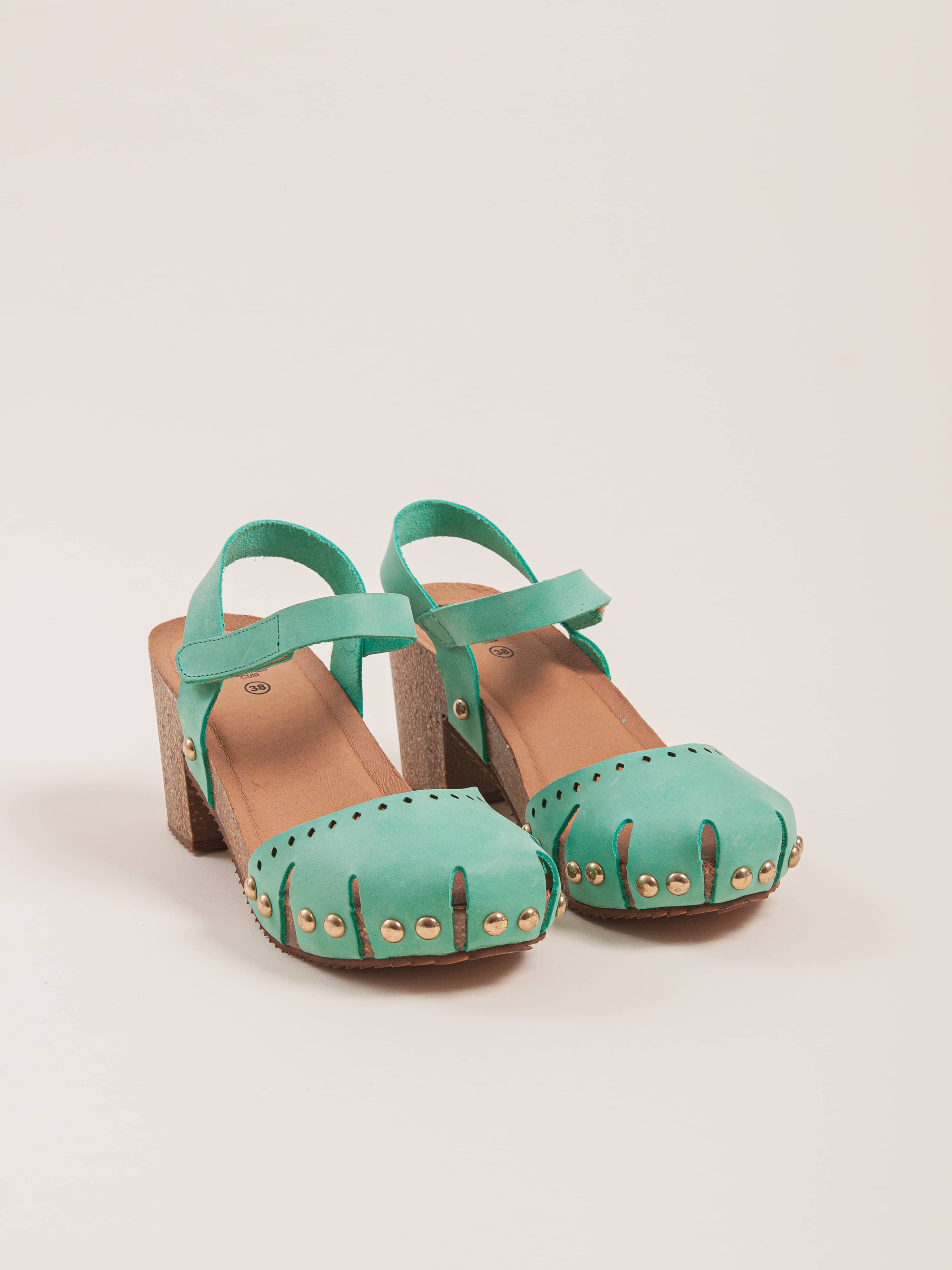 Wide heel sandals TERRA CLOE Turquoise