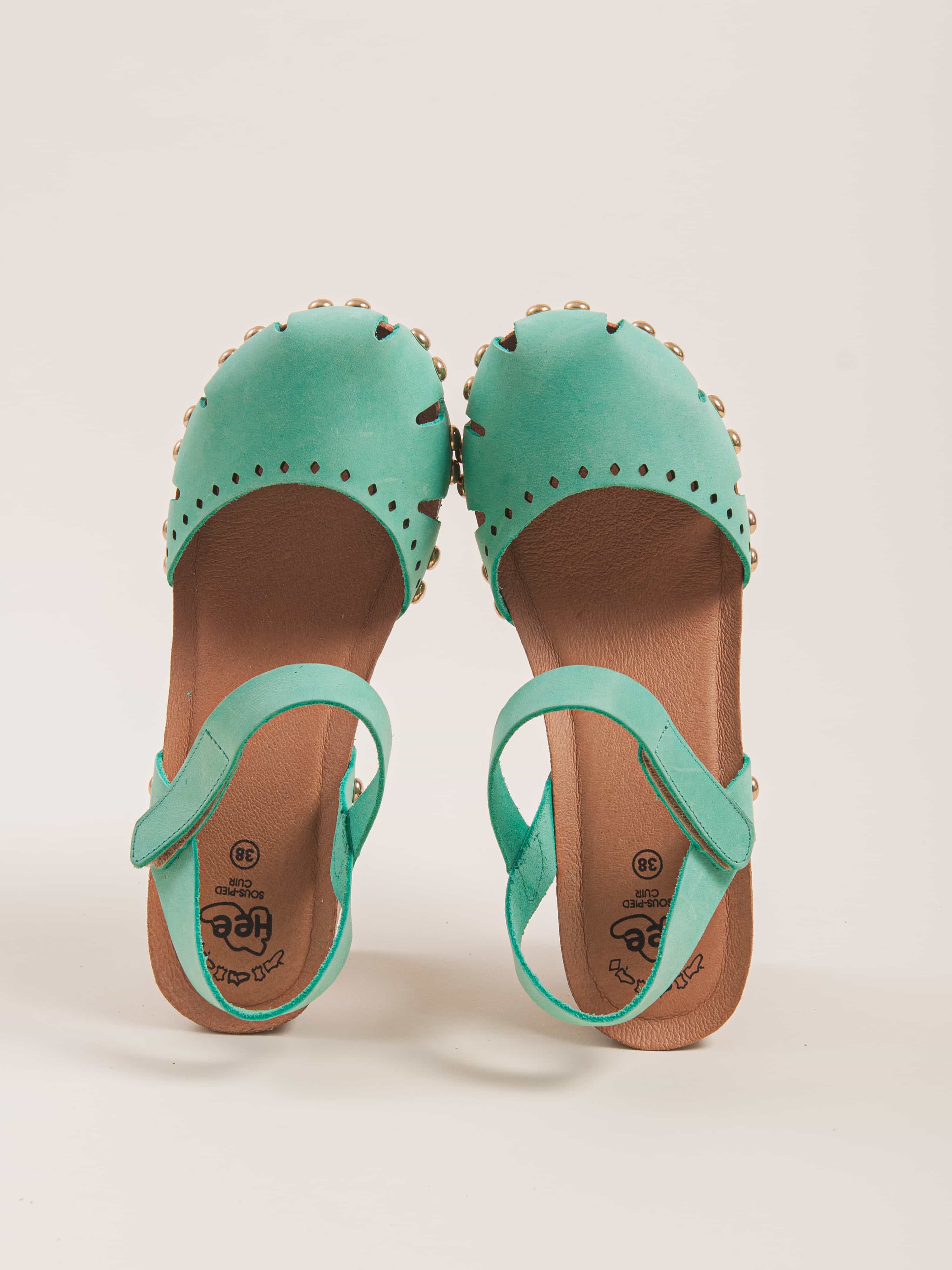 Wide heel sandals TERRA CLOE Turquoise